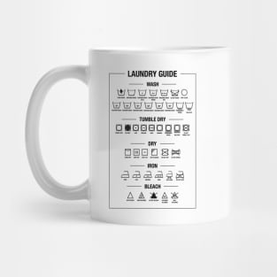 Laundry guide, textile care symbols Mug